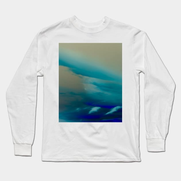 Blue pastel cloud sky painting Long Sleeve T-Shirt by Breccia